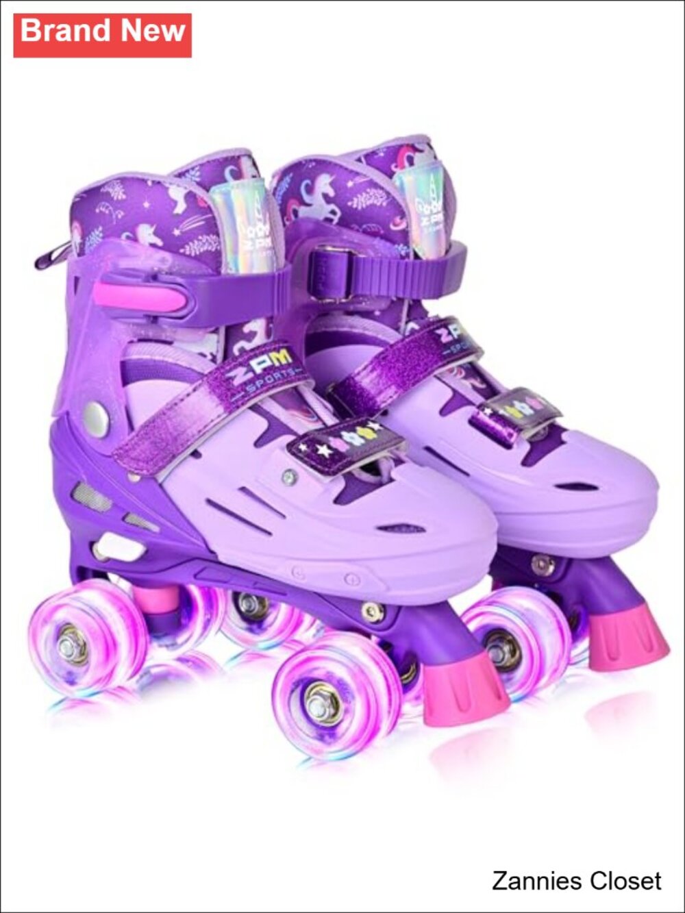 ✨ Adjustable Girls Roller Skates Kids Light Up Wheels Unicorn Sparkle